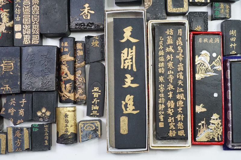 硯 墨 骨董 のぞきこん 