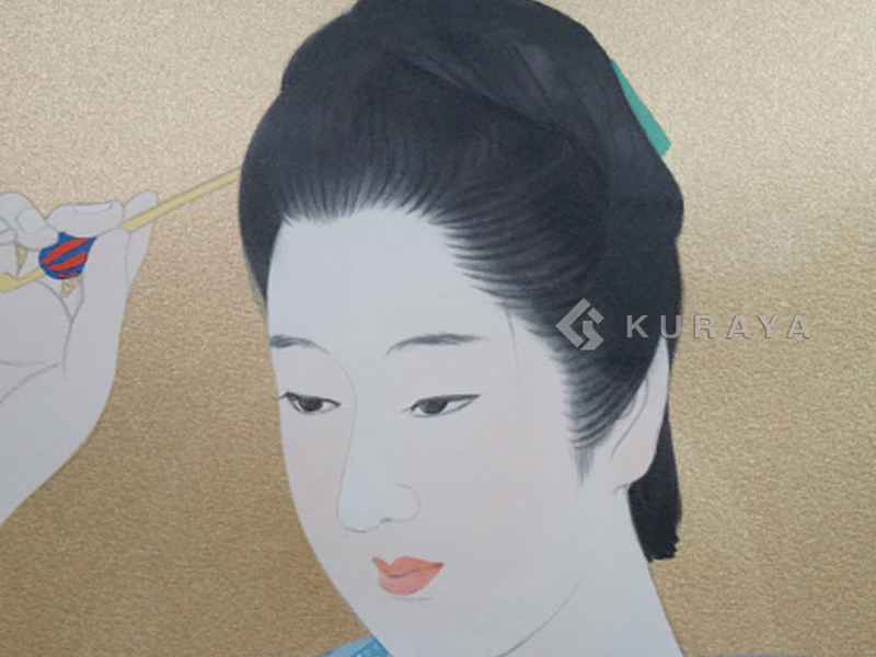 好評在庫あQM4443 浮世絵師 日本画家 伊東深水 直筆 舞妓デッサン 人物、菩薩